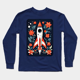 Floral Space Trip by Akbaly Long Sleeve T-Shirt